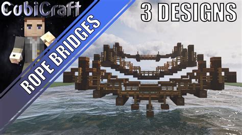 Beautiful Rope Bridge 3 Styles Minecraft Tutorial Minecraft Tutorial