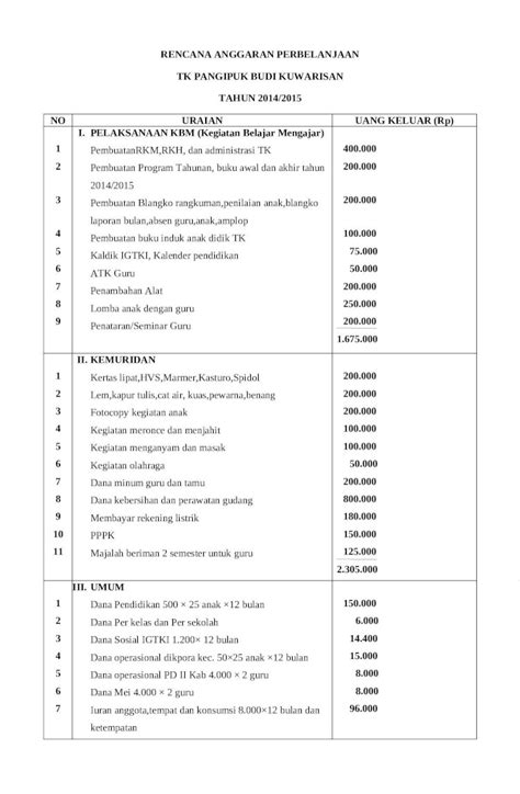 DOCX RENCANA ANGGARAN PERBELANJAAN DOKUMEN TIPS