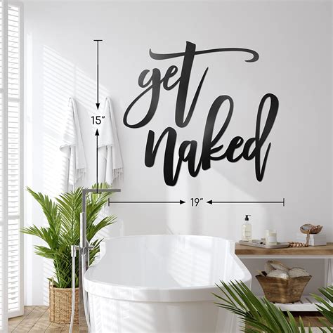 Vivegate Letrero con texto en inglés Get Naked de 15 x 19 pulgadas para decoración de pared de