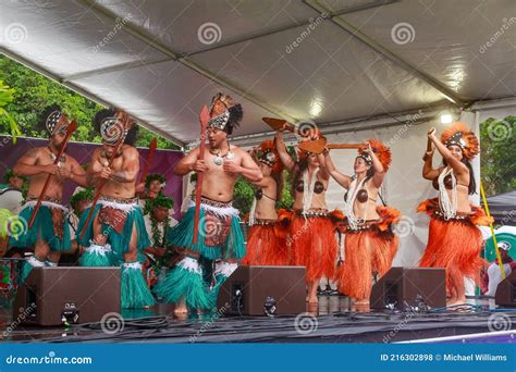 Dancers From The Cook Islands At Pasifika Festival Auckland New