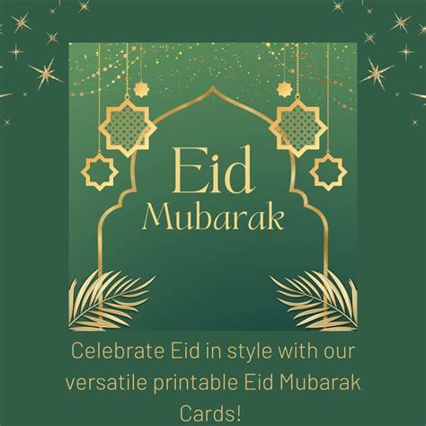 Eid Mubarak Digital Paper 10 Printable Prayer Cards Etsy