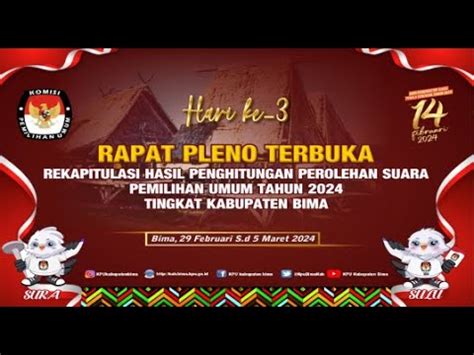 LIVE STREAMING H 3 Part 2 RAPAT PLENO TERBUKA REKAPITULASI HASIL