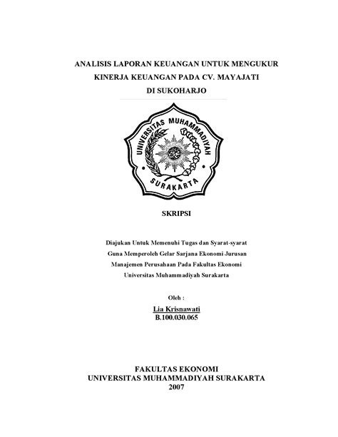 Pdf Analisis Laporan Keuangan Untuk Mengukur Kinerja Keuangan Fileanalisis Laporan