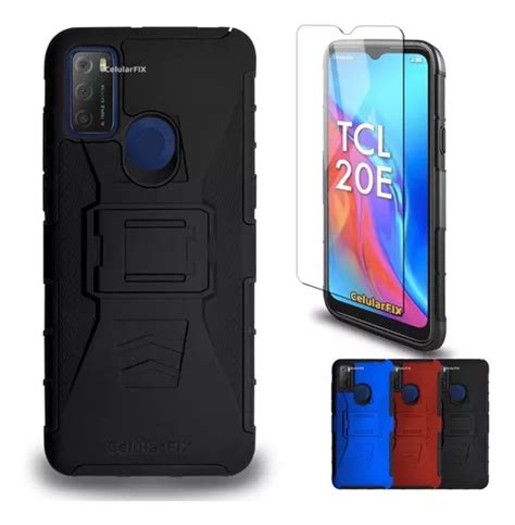 Funda Protector P Tcl 20e Uso Rudo Con Clip Mica