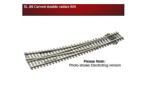 Peco SL 86 Curved Double Radius R H SL86 Turnouts Perth MAS Hobbies