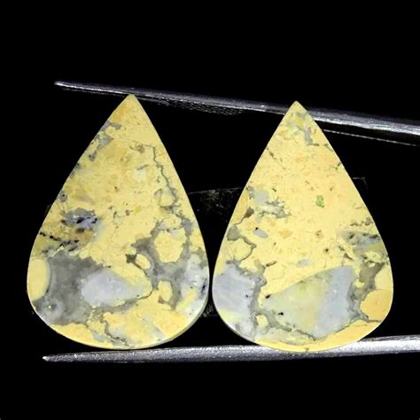 22 30Cts Natural Maligano Jasper Pear Pair Cabochon Loose Gemstone EBay