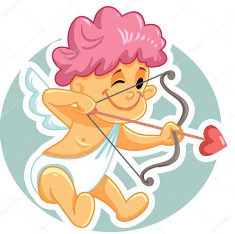 Lindo Cupido Con Arco Y Flecha Vector Ilustraci N De Dibujos Animados