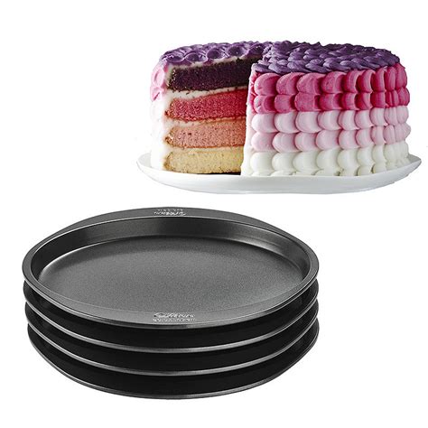 Wilton Easy Layer Non Stick 20cm Round Cake Pan Set For 4 Layer Cakes