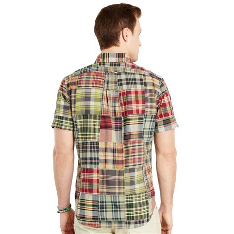 Polo Ralph Lauren Cotton Custom Patchwork Madras Shirt In Green For Men