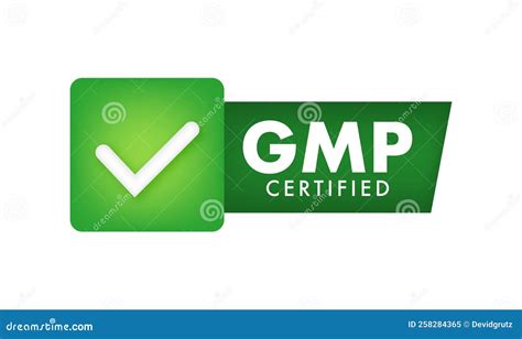 Gmp Good Manufacturing Practice Certified Round Stamp Label Vector