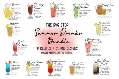 Cocktail Recipe Bundle Sublimation Kitchen Png