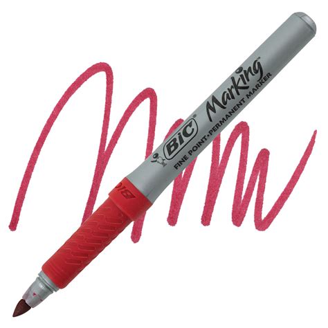 Bic Mark It Color Collection Permanent Marker Fine Point Red Blick