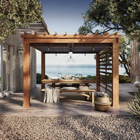 Sunjoy Pergola X Ft Steel Frame Pergola With Tan Adjustable