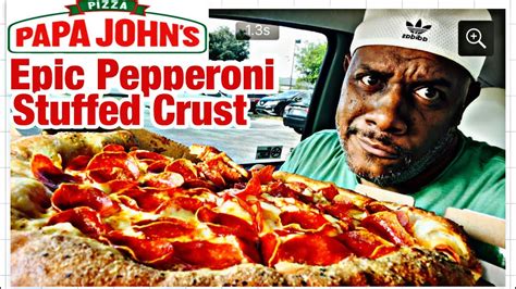 Papa Johns Epic Pepperoni Stuffed Crust Pizza 🍕 Youtube