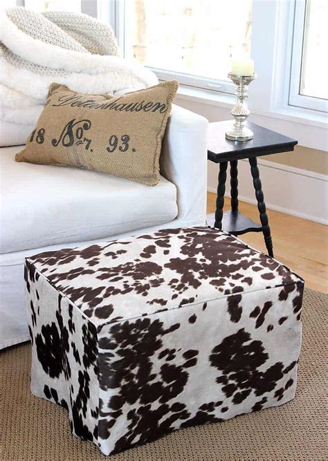 Easy DIY Ottoman Slipcover (Tutorial For How to Make Cover)