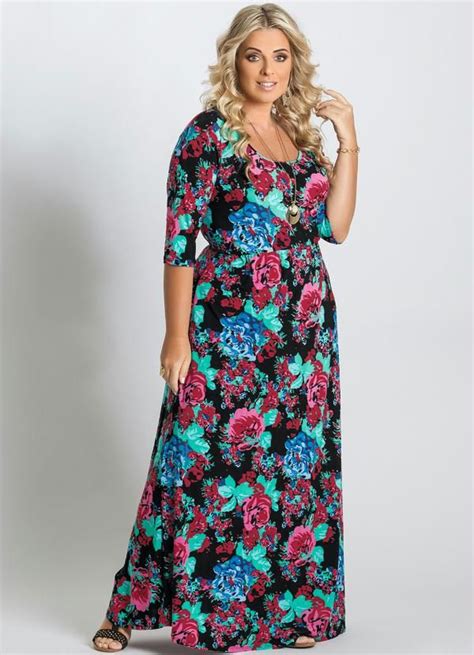 Marguerite Vestido Longo Estampa Floral Plus Size Vestidos