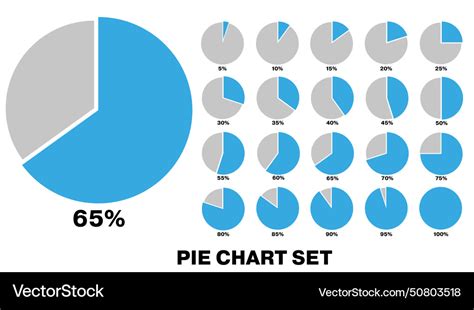 20 set pie chart percentage graph design Vector Image