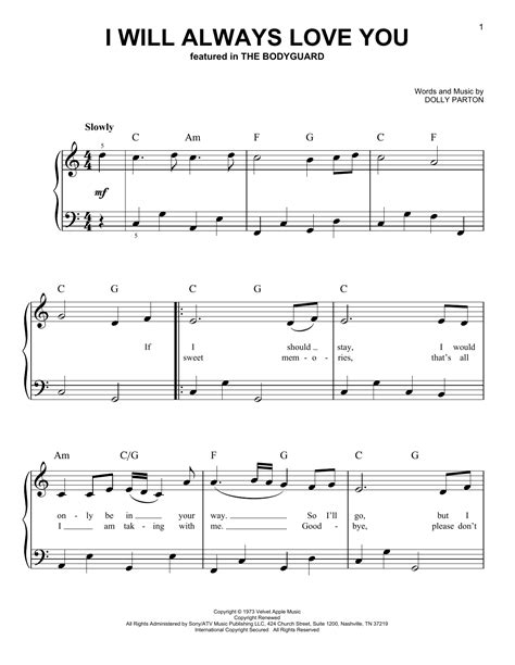 I Will Always Love You | Sheet Music Direct