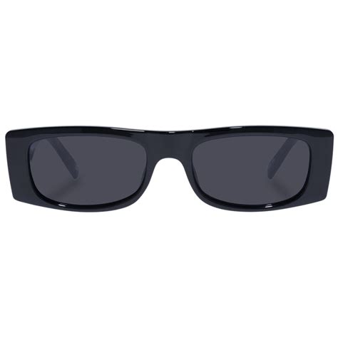 Recovery Black Uni Sex Rectangle Sunglasses Le Specs