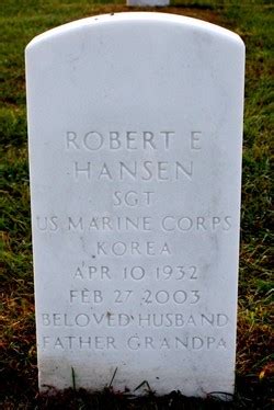 Sgt Robert Earl Hansen Memorial Find A Grave