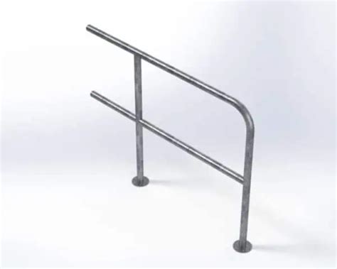 Tubular Handrail Galvanised Steel End 1500mm Long 48 3mm Diameter