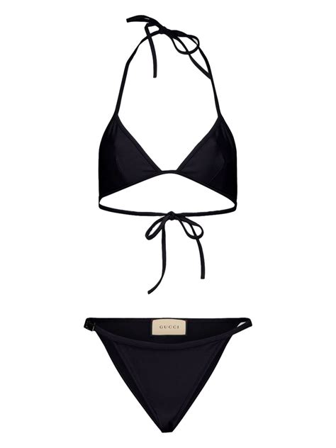 Gucci Triangle Cup Bikini Set Black Farfetch Uk