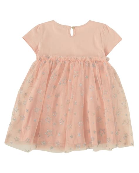 Riachuelo Vestido Curto Infantil Tule E Estrelas Rosa Claro Tam A