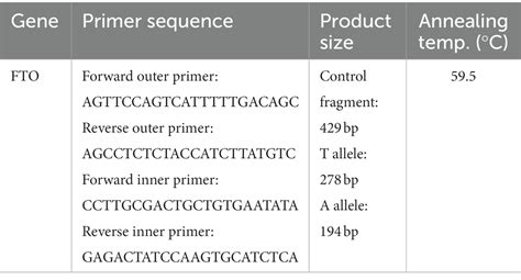 Frontiers The Effects Of Fto Gene Rs9939609 Polymorphism On The