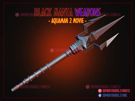 Black Trident Black Manta Weapons Aquaman Kingdom Stl Etsy