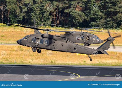 Us Army Sikorsky Uh M Black Hawk Helicopters Taking Off From A Air