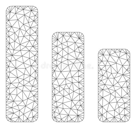 Balkendiagramm Abnahme Vektor Mesh Carcass Model Vektor Abbildung