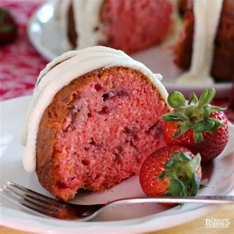 Easy Strawberry Bundt Cake Recipe Yummly Strawberry Cake Easy