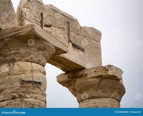 Sounio Le Temple De Poseidon Photo Stock Image Du M Diterran En Bleu