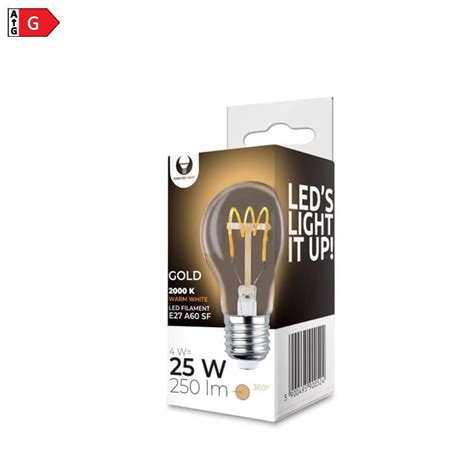 Żarówka Led E27 4w Filament A60 Ultra Ciepła Sf Złota E27 Duży Gwint