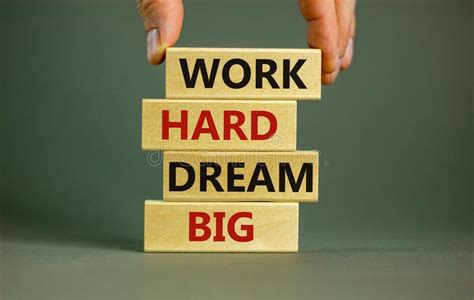 Work Hard Dream Big Symbol Concept Words `work Hard Dream Big` On