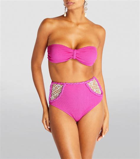 Womens PatBO Pink X Harrods Bandeau Bikini Top Harrods UK