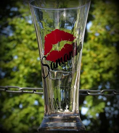 Personalized Glass Custom Pilsner Glass Personalized Lips