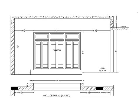 Window Elevation Detail Drawing Stated In This Autocad File This File Consists Of Windows Types