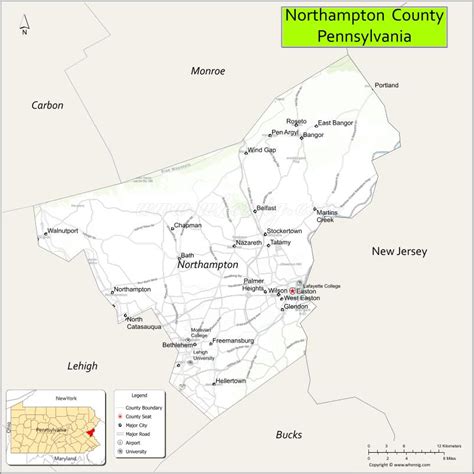 Map of Northampton County, Pennsylvania - Thong Thai Real