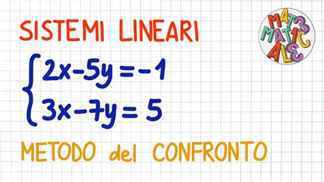 SISTEMI LINEARI METODO Del CONFRONTO SL30 YouTube