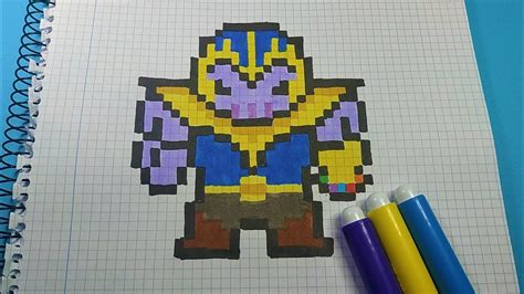 Como Dibujar A Thanos Pixel Art Youtube