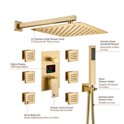 Mondawe Herathena Wall Mounted Luxury Shower System With Digital