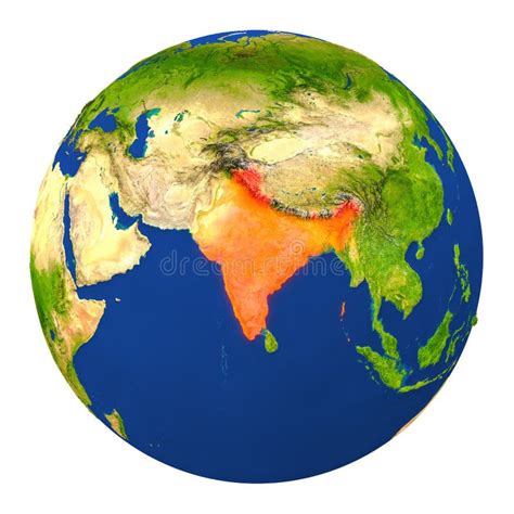 India Highlighted On Earth Stock Illustration Illustration Of Earth