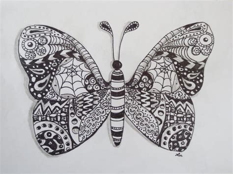 Small Zentangle Butterfly By Luzilla On Deviantart