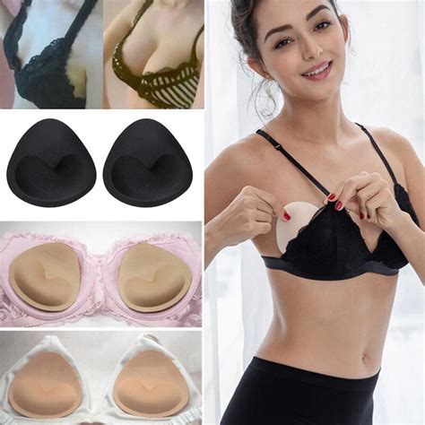 2pcs 1pair Women Intimates Accessories Sponge Swimsuit Breast Push Up Bra Padding Chest