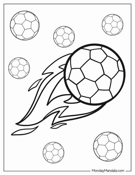 A Soccer Ball Flying Through The Air Coloring Page