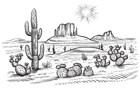 Black White Desert Stock Illustrations – 26,100 Black White Desert ...