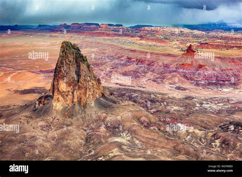 Aerial View Of Agathla Peak El Capitan A Shiprock Mountain In The