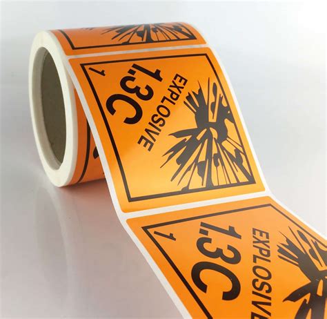 Class 13c Labels Explosive 100mm X 100mm Rolls Hibiscus Plc