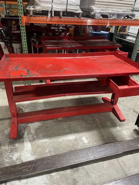 Item #129 - 2 Metal Work Benches Online Government Auctions of ...